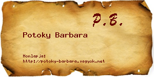 Potoky Barbara névjegykártya